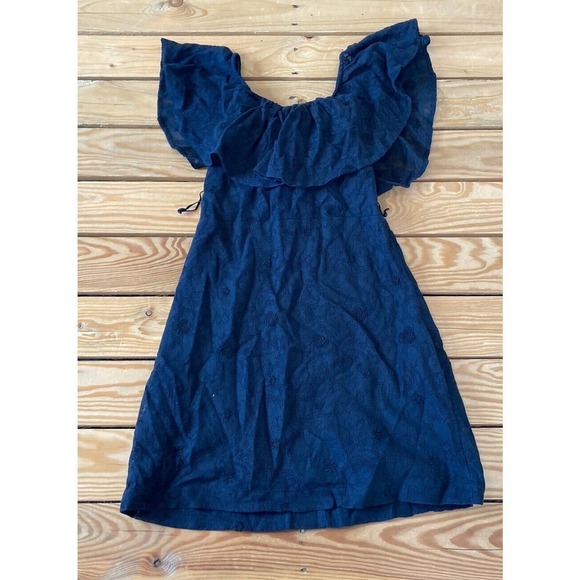 NWT Free People Ruffle Neck Mini Dress Size XS Women’s Black MSRP $69.95 - Picture 1 of 8